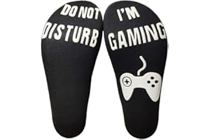 Himozoo Do Not Disturb I'm Gaming Socks, Novelty Funny Gifts for Sons Teen Boys Husbands Dad Boyfriend Mens Women Gamer