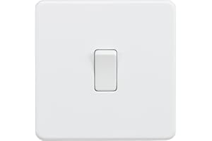 Knightsbridge SF2000MW Screwless 10A 1G 2 Way Light Switch White, 230 V