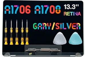 SEVEN PUPPY Ersatzbildschirm 13,3 Zoll für MacBook Pro Retina A1706 A1708 2560x1600 Ende 2016 Mitte 2017 EMC 3071 EMC 3163 EMC 3164 Full LCD LED Bildschirm Assembly Display MLH12 MNQF2 MPXV2LLA