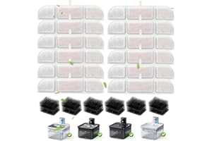 VINDOX Filtro Fontana per Gatti, 12 Pezzi Filtro per 2,5L Fontanella per Gatti Senza Fili, 5 Strati Filtrazione Filtri di Ricambio (12 Filtri+12 Spugna)