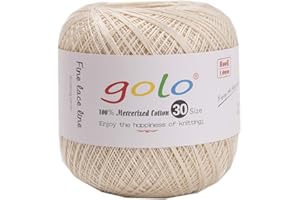 golo Crochet Thread Size 30 for Hand Knitting Cotton Crochet Yarn (Wheat Color)10-702