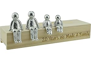 PIRANTIN 20th Anniversary Idea - 20 Years We Made A Family Metal Ornament - Choose Your Family Combination Box & Woodgrain May Vary(2 Children)