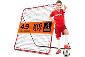 ‎NET PLAYZ NET PLAYZ Rebounder für Fußball - Rebound Netz | Prellwand | Hilfsmittel und Ausrüstung für das Geschicklichkeitstraining für Kinder, Teenager und alle Altersgruppen – Kick-Back/tragbar (150 x 150 cm)