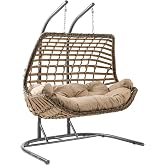 Capri Swing Cunda &Ccedil;iftli Rattan Bah&ccedil;e Balkon Salıncağı A&ccedil;ık Kahve