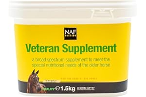 NAF Veteran Supplement 1.5kg – Complete Daily Nutritional Support for Older Horses – With Vitamins, Minerals & Joint Support – Promotes Vitality, Mobility & Condition