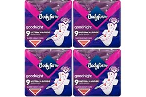 Linenvale Bodyform Goodnight Ultra Extra Large Pads with Wings Pack of 4x9 (36 Pads)