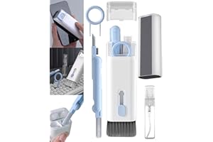 JEJA Czyszczenie klawiatury PC, 7 w 1 Kit, szczotka do klawiatury, z wyciągiem do klawiatury, szczotka do czyszczenia słuchawek, do komputera, telefonu, aparatu, niebieskiego