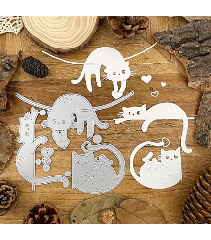 Metal Die Cuts 3-Piece Cat Die Cut Set - Metal Cutting Dies For Card ...