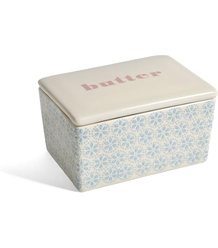 Salière Avec Couvercle Et Cuillère Emma Bloomingville - Céramique Bleue, Capacité 250 Ml - Déco De Table