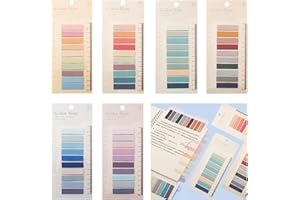 KWHSUN Haftnotizen Tabs,1200 Stück Haftstreifen Plastik,Haftstreifen Index mit Lineal,Beschreibbare Haftstreifen,6 Style Haftstreifen Bunt,Selbstklebende Haftmarker für Seitenmarkierung Lesezeichen