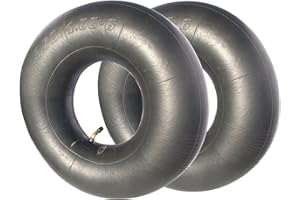 IKSAMY Set di 2 tubi di ricambio per ruote carriola 3.50 – 6/4.00 – 6/4.10 – 6 con valvola auto, tubo interno di alta qualità per ruote pneumatiche, ideale per carri scorrevoli