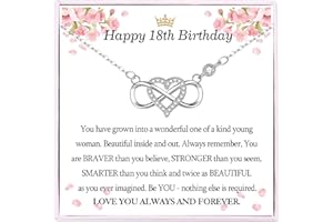 VOSAP 13th 16th 18th Birthday Gifts for Girls, Infinity Heart Necklace 13 16 18 Year Old Gifts for Girls, Unique 13th 16th 18th Birthday Presents for Daughter Granddaughter Niece Sister