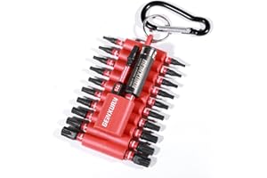 Geinxurn Lot de 22 Embouts de Vissage 25/50mm Torx T7-T40 S2 Acier Allié Magnétique Embout de Tournevis 1/4" Tige Hexagonale Jeu d'embouts pour Visseuse à Chocs avec Porte-embout et Bande de Stockage