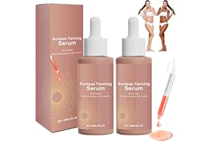 71NMLY 2PCS Gotas Bronceadoras Sin Sol,60ML Gotas Bronceadoras Faciales y Corporal,Drops para Aumentar Naturalmente la Melanina,Sunless Tanning Drops,Mejora Tu Tono Natural de Piel