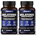 Boldfit Melatonin 10mg with Tagara 125mg with Vitamin B6 Sleep Support Supplement for Men and Women, (Pack of 2) - 120 Sleeping Tablets