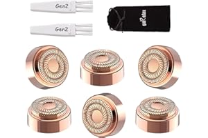 ‎GURELAX Gesichtshaarentferner Ersatzköpfe für Flawless Finishing Touch der neuen Generation,Schmerzfreie Haarentfernung mit hypoallergen 18-karätigen vergoldeten Scherkopf (6pcs)