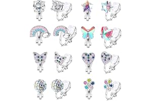 FCXQG 8 Paires Boucle D'oreille Clip Femme Clips Oreilles Non Percées Boucles D'oreilles Pour Fille Boucles D'oreilles Femme Clip Boucle D'oreille Clip Enfant Boucle D Oreille Clip Enfants Fille