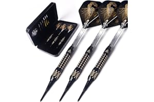 CUESOUL Black Scorpion Deluxe Soft Fléchettes Set with Luxury Case, 16 Gram