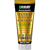 5kind Extra Strong Hemp Cream 100ml - High Strength Hemp Oil and Arinca Cream for Massaging Joints & Muscles, Lower Back, Fee