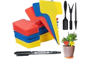 HYWEAN HOMD 150 Piezas Etiquetas para Plantas de Plástico para Jardín Engrosadas, T-Tipo de Jardín Etiqueta de Planta, Etiquetas Impermeables para Plantas, Etiquetas para Semillas