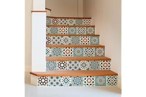 RE-COVERTILES - Adesivi per Piastrelle Bagno e Cucina 24 Pz 10x10 cm - PS00098 Decorazione murale in PVC Impermeabile mattonelle Mosaico Stile cementine Azulejos