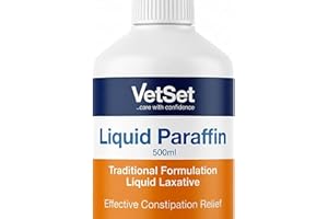 VETSET Liquid Paraffin for Dogs and Horses | Dog Laxative for Constipation Relief, 500ml | Veterinary Faecal Softener and Digestive Aid for Dogs, Cats, Horses, Livestock and Pets (Pack of 1)