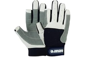 AZURE Amara Gants de voile respirants avec paume renforcée pour bateau, pêche, kayak, canoë, ski, équitation, course à pied, randonnée, intérieur et extérieur avec doigts entiers, taille TP-TTG
