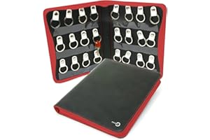 ZENKI - Organisateur de clés portable - Étui porte-clés à fermeture éclair étanche - usage professionnel et domestique, immobilier, banque, gestionnaire immobilier -Étui porte-clés (rouge)