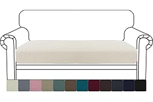 YSTELLAA Housse Coussin Canapé Extensible, Housse De Coussin Canapé Antidérapant, Universelle Housse Dossier Canapé, Housse Coussin Canape, Housse De Coussin De Canapé, 2 Places, Blanc Crème