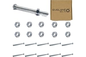 EVELYNE M8 Nuts & Bolt 10 Pack (M8 x 80mm Bolts & M8 Nuts) Hex Bolt/Setscrew Fully Threaded