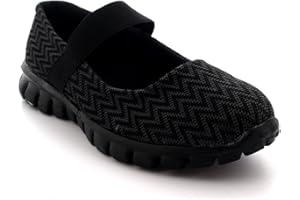 GET FIT Mujer Mary Jane Ligero Malla Elastic Deportes para Caminar Yoga Entrenadores