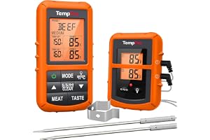 ThermoPro TP20 digital trådlös stektermometer grilltermometer ugnstermometer trådlös med 2 temperaturgivare för grillning, ug