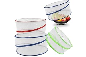 LIZZIE JACOBS New 3 Pack Food Covers Pop Up Mesh Food Covers Plate Serving Tents Collapsible Reusable Cake Fruit Food Cover Kitchen Outdoor Picnic Parties BBQ Insect Protector Mesh Net