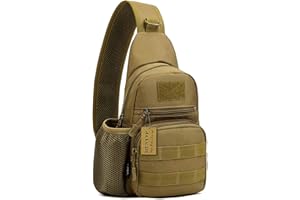 ‎HUNTVP HUNTVP Brusttasche Herren Militär Sling Bag Herren Tactical Crossbody Bag Schultertasche MOLLE Umhängetasche Mini Single Strap Rucksack für Reisen Wandern Camping
