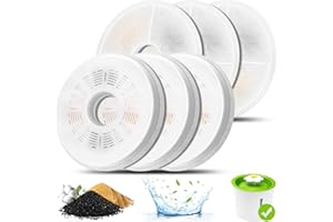 MUKKELA Filtri Fontanella per Gatti, 6 Pezzi di Filtri da fontana ad acqua gatto per Fontana erogatrice d'acqua per animali domestici da 3L, Filtri di ricambio Triple Action Set Filtri per Fontanelle