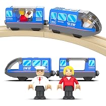 Tren Eléctrico De Juguete Con Conexión Magnética | Locomotora Con Sonidos Y Vagón, Compatible Con Thomas Y Brio, +3 Años (Pilas AAA)