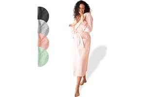 SIEGENTHAL® Women's Bathrobe Terry Cloth Velour 100% Cotton with Hood Soft S to XL - Cuddly Bathrobe for Women, Comfortable, Washable, Soft and Gentle