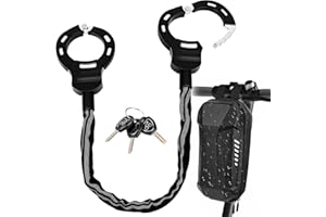 LustLocke Candado Patinete Electrico, Candado Antirrobo con Llave y Bolsa Impermeable, Cerrar Esposas de Doble Anillo para Scooters, Bicicletas, Cochecitos