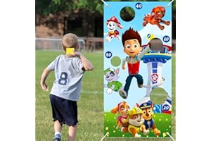 SIPHUS Giochi all'aperto per Bambini, Giochi di Lancio con Striscione Cane Patrol e 3 Sacchi di Fagioli, Giocattoli Bambini per Feste di Compleanno, Carnevale, Giochi per Interni, Esterni, Giardino