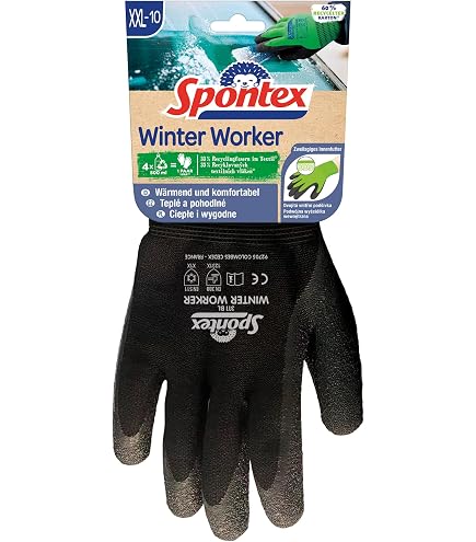 Spontex Winter Worker - Guanti impermeabili da lavoro con fodera
