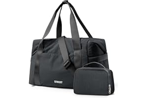 HPLQQ Bolsa de Viaje para Mujer, Bolsa de Deporte para Gimnasio para Mujer, Bolsa de Transporte, Bolsa de Playa, Bolsa de Noche, Bolsa de Equipaje Impermeable expandible,G1-Negro