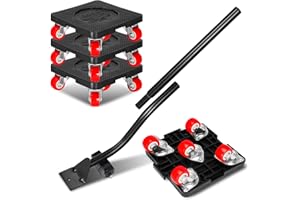 NASTOPEE Furniture Moving Wheels, 4 Pack 5 Wheels Furniture Movers for Heavy Items with Lifter 360° Rotation Furniture Dolly 400KG Load Capacity Furniture Sliders Tool Heavy Furniture Moving System Roller Set