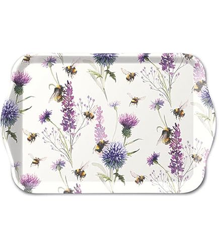 Tray Melamine Tablett 13 X 21 Cm Lunaria Green Blumen Grün, 5,95