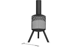 La Hacienda Santana Chiminea Kamin aus Stahlgeflecht, Schwarz