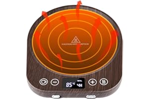 SIVQIKE Elektrischer Kaffeewärmer,Aufgerüstet Tassenwärmer,Elektrischer Getränkewärmer mit 9 Temperatureinstellungen,Kerzenwärmer mit Schwerkraftsensorschalter,geeignet für Kaffee,Tee,Milch