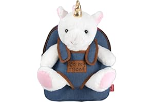 Plecak z Pluszową Maskotką Zwierzątkiem Dzieci 3 4 5 Lat - Miękki Tornister z Zabawką Dla Chłopczyka i Dziewczynki Przedszkola - Folder Szkolny Rozmiar 21x27x9 cm PERLETTI