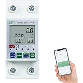 DEWIN Smart Meter, Smart Meter Energy Monitor Tuya WiFi Smart Protector Reconnection Switch Circuit Breaker Current Voltage M