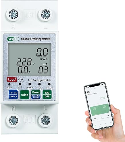 FINDER Contatore Di Energia Digitale 40A 7E6482300001 – Monofase 230V Con LCD, Classe B, Bidirezionale