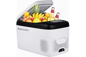 EUHOMY 25L Kompressor Kühlbox, 12 V/240 V Camping Kühlschrank Kompressor, -20 ℃ bis 20 ℃, leiser kompressor kühlbox klein mit Gefrierfach für Reisen, Camping, Picknick usw.