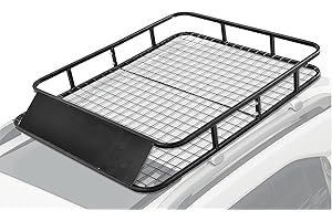 GOPLUS Galerie de Toit,Porte-Bagage de Toit,Porte-Bagage de Voiture en Métal, Barre Support de Voiture avec Cadre d'Extension de Toit pour Voiture 122x102x14CM,Charge Max.75 kg
